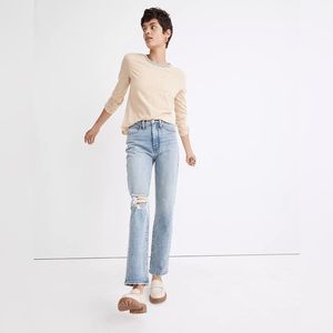 The Perfect Vintage Straight Jean in Kingsbury Wash: Knee-Rip Edition